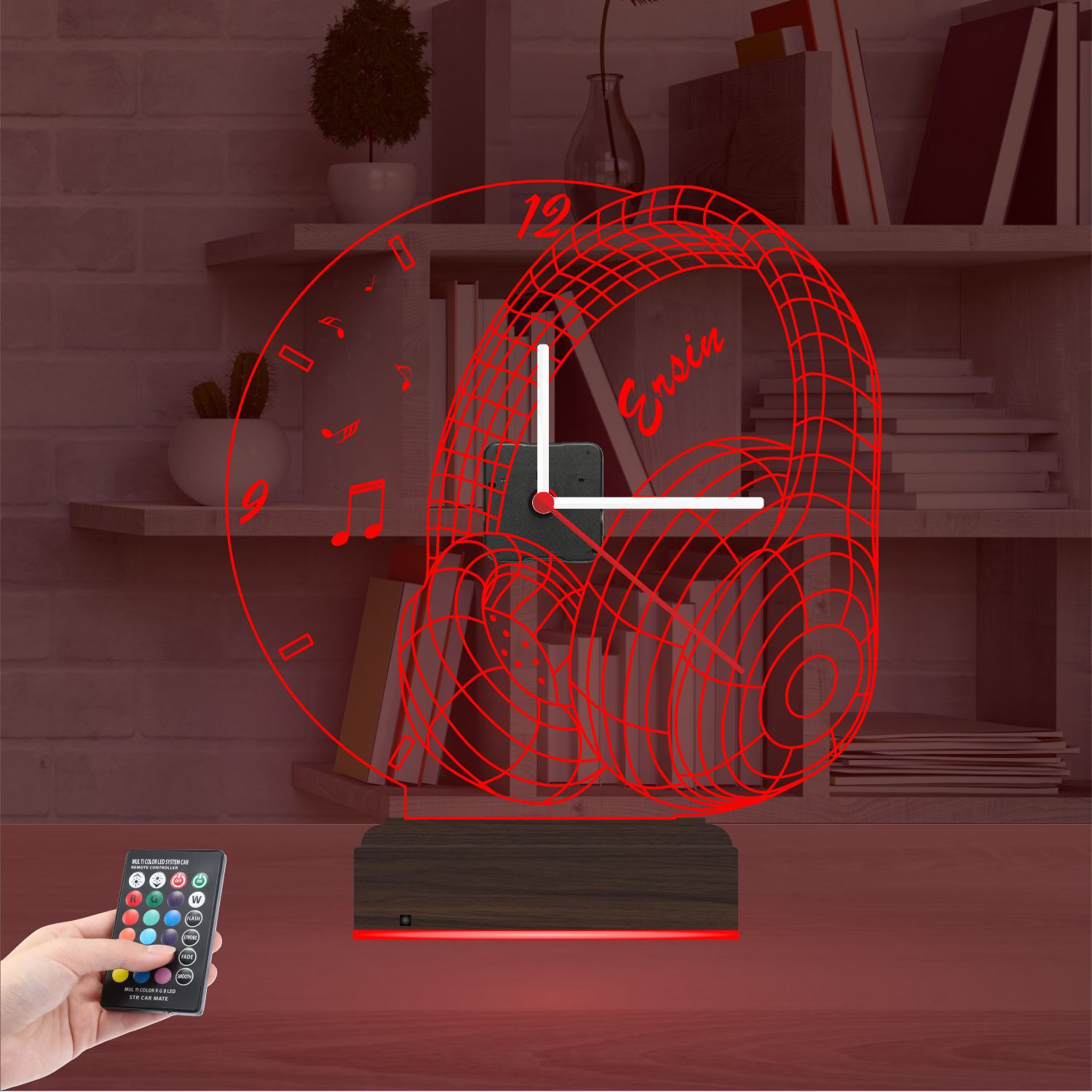 Именной подарок: наушники с часами 3d светильник 3