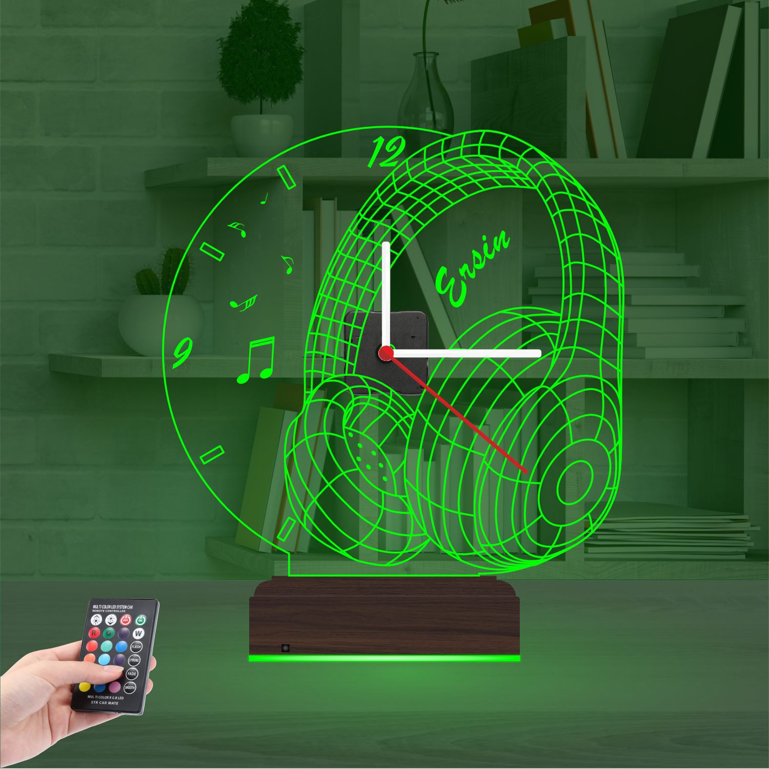 Именной подарок: наушники с часами 3d светильник 4