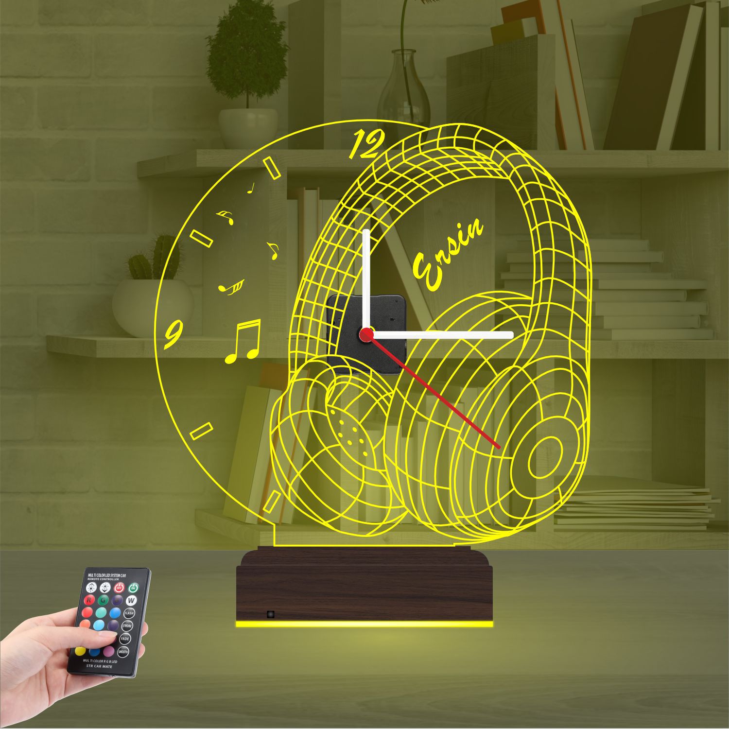 Именной подарок: наушники с часами 3d светильник 5