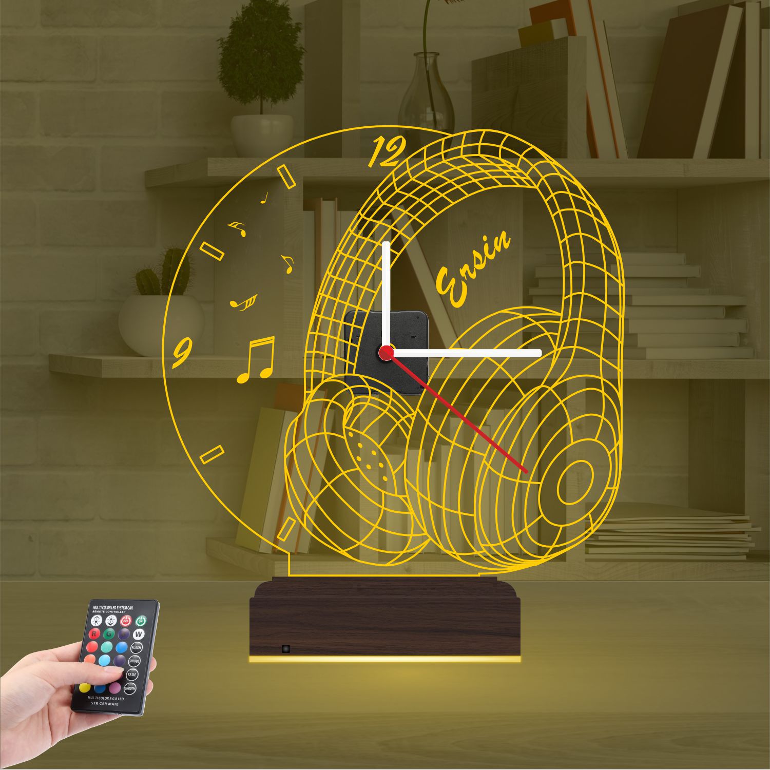 Именной подарок: наушники с часами 3d светильник 6