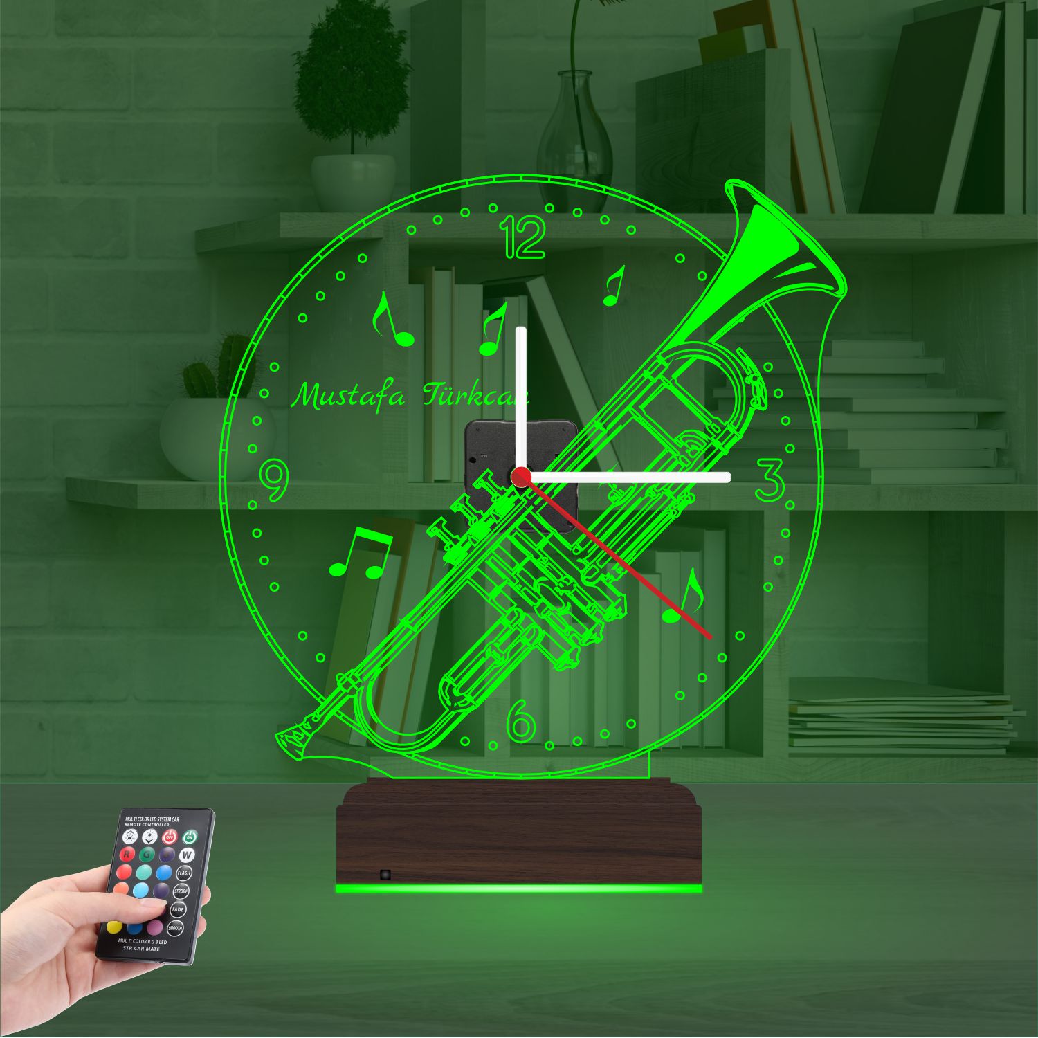 Именной подарок: туба с часами 3d светильник 4