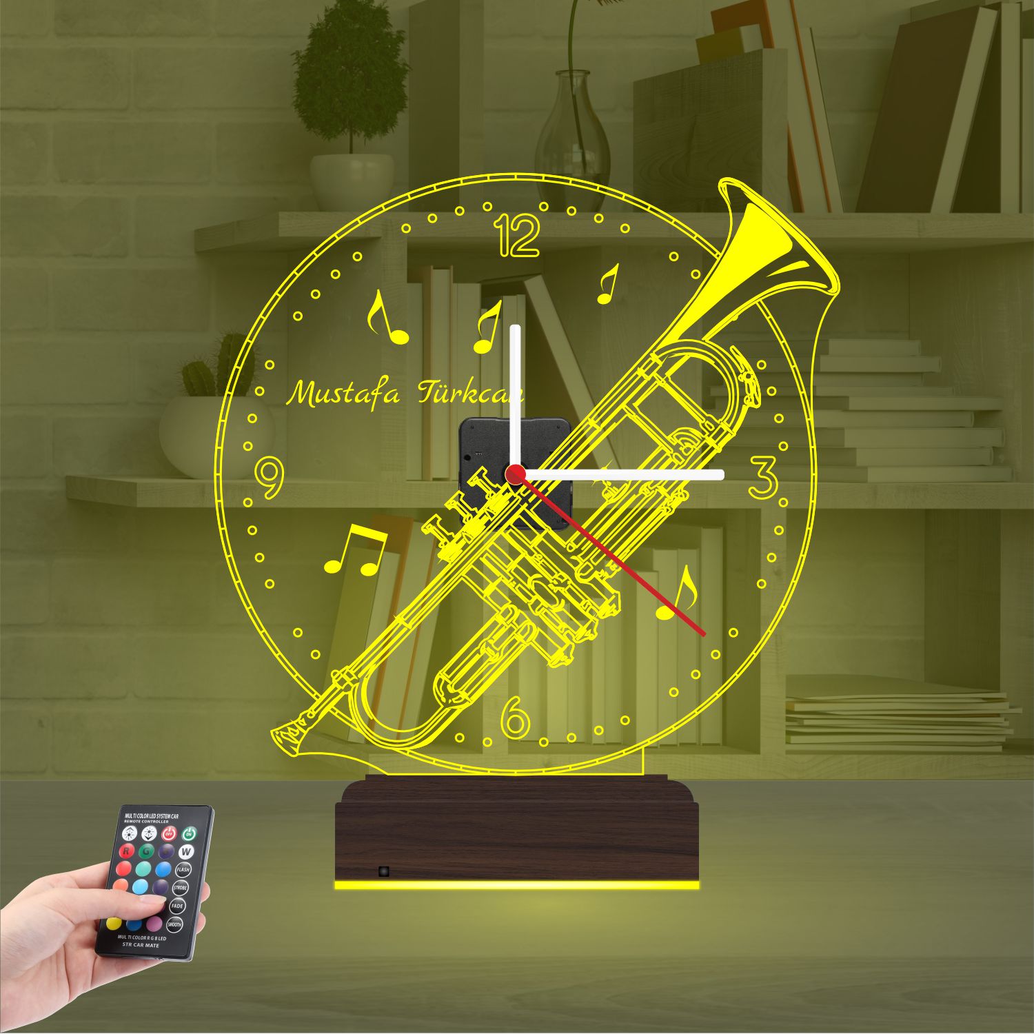 Именной подарок: туба с часами 3d светильник 5