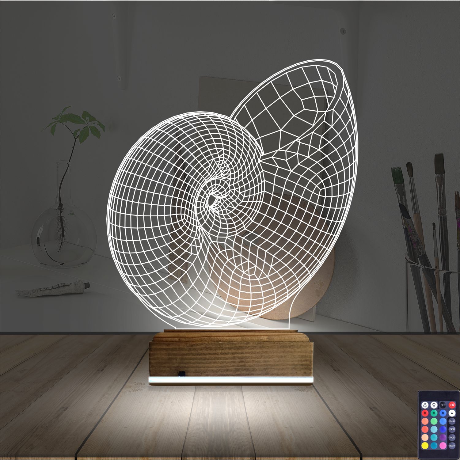 Ракушка Наутилус — 3D LED Ночник | Подарок для дома