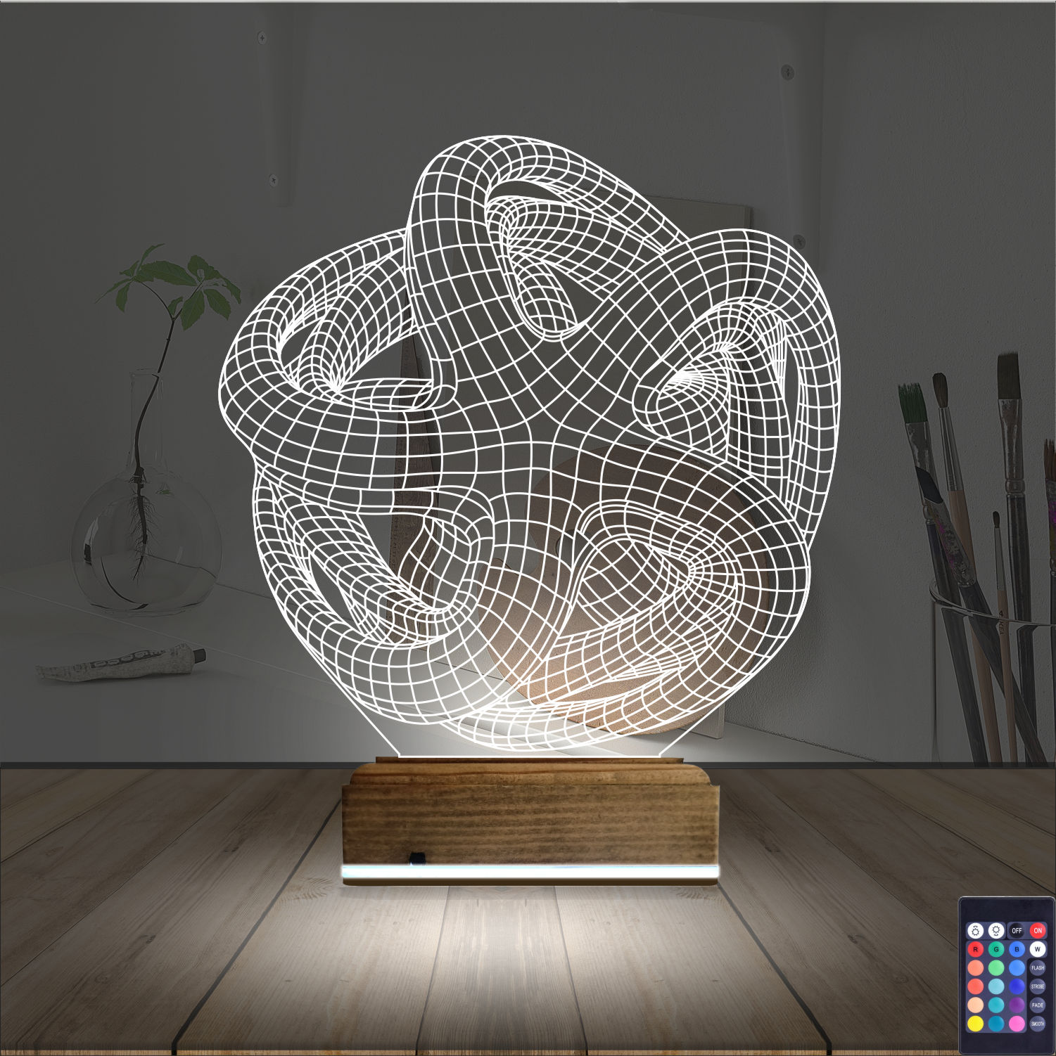 Абстрактный Геометрический Узел — 3D LED Ночник | Подарок другу