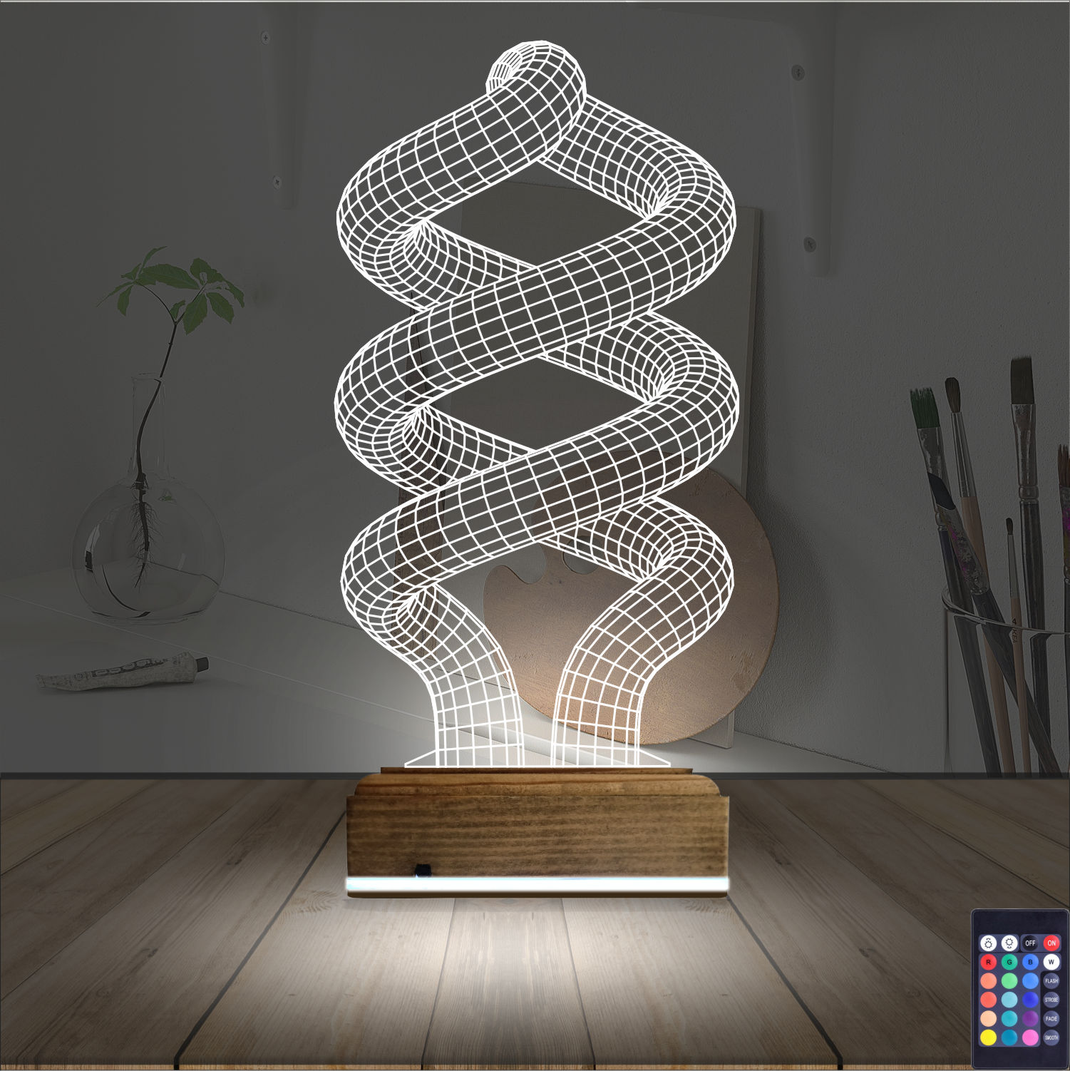 Абстрактная спираль — 3D LED Ночник | Оригинальный подарок