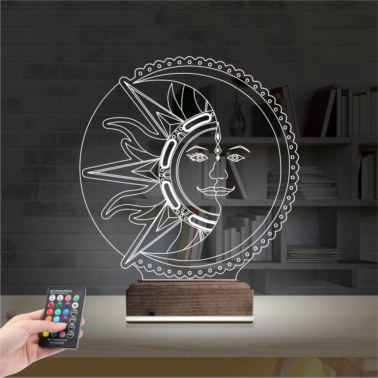 Солнце и Луна — 3D LED Ночник | Оригинальный подарок