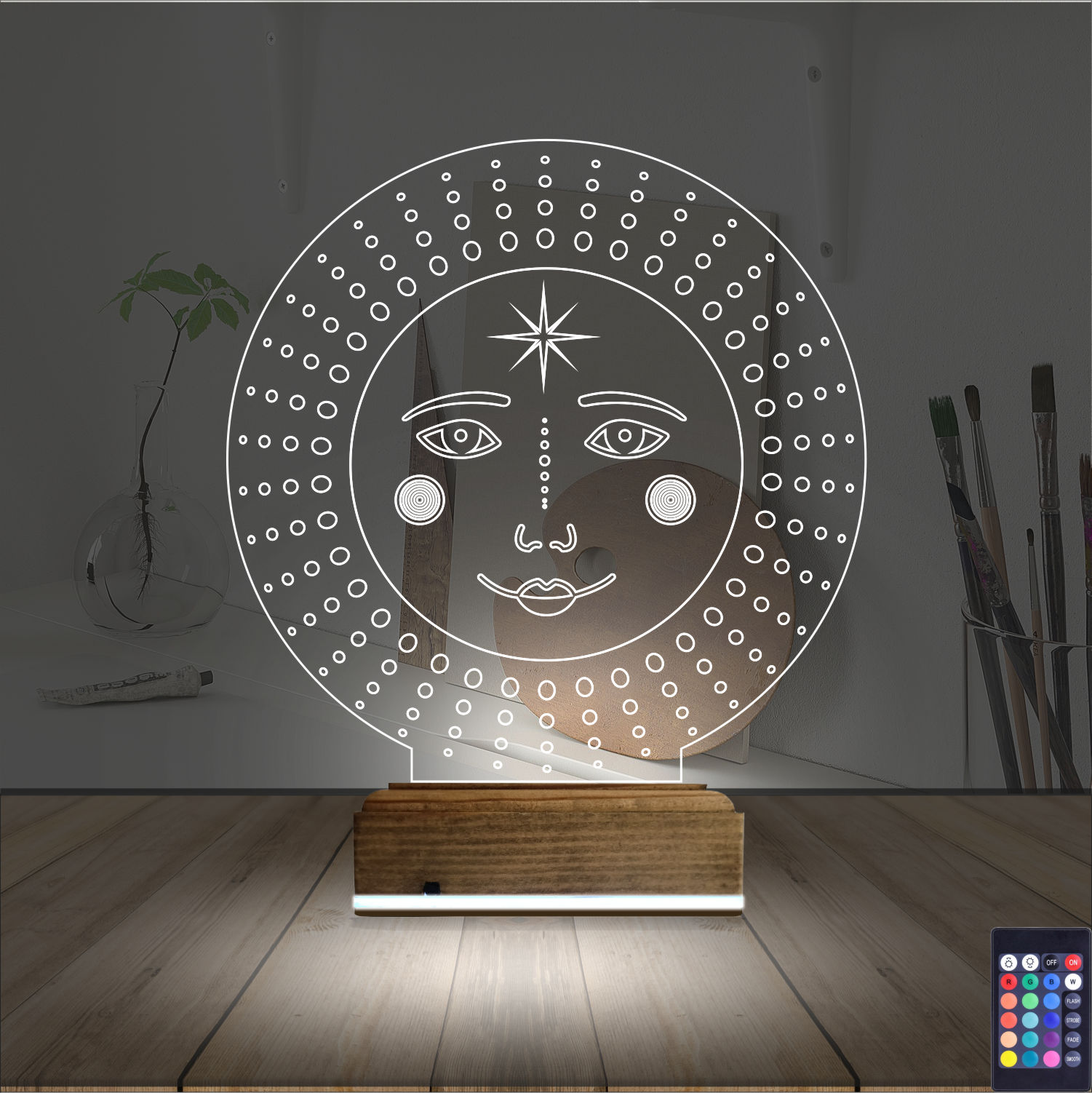 Этническое Солнце — 3D LED Ночник | Оригинальный подарок