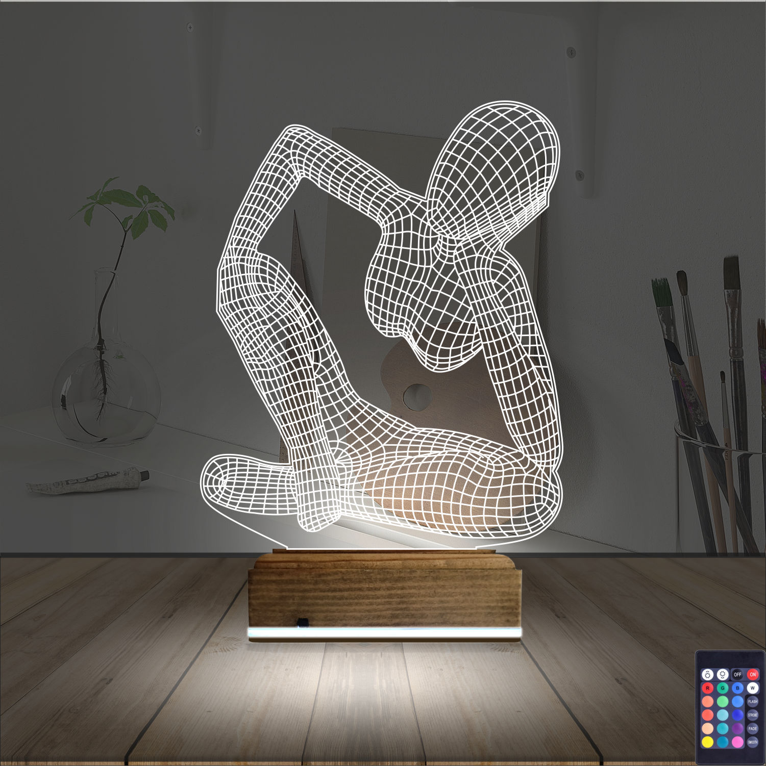 Мыслитель — 3D LED Ночник | Стильный подарок для дома