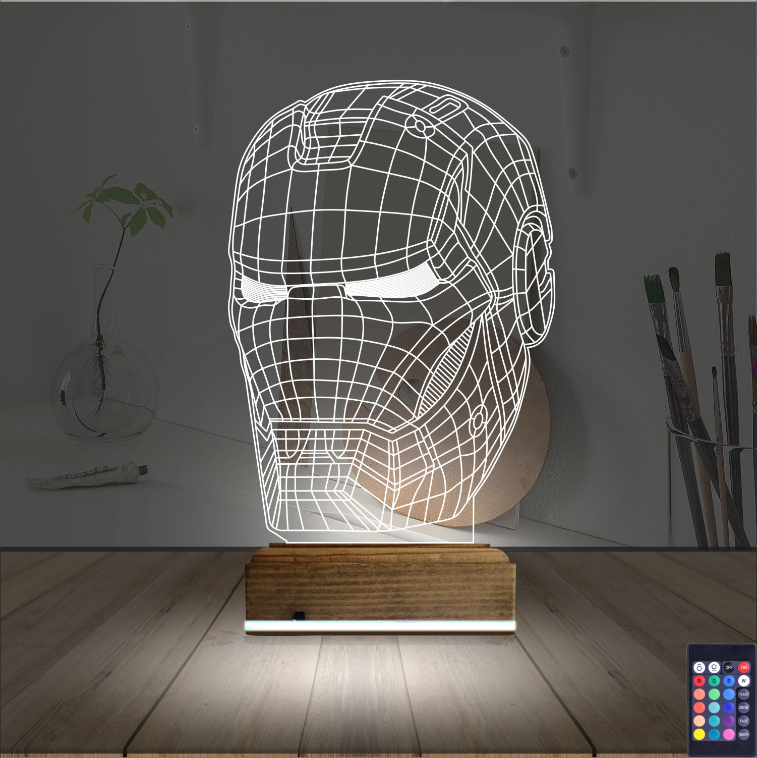 Железный Человек — 3D LED Ночник | Подарок фанату Marvel