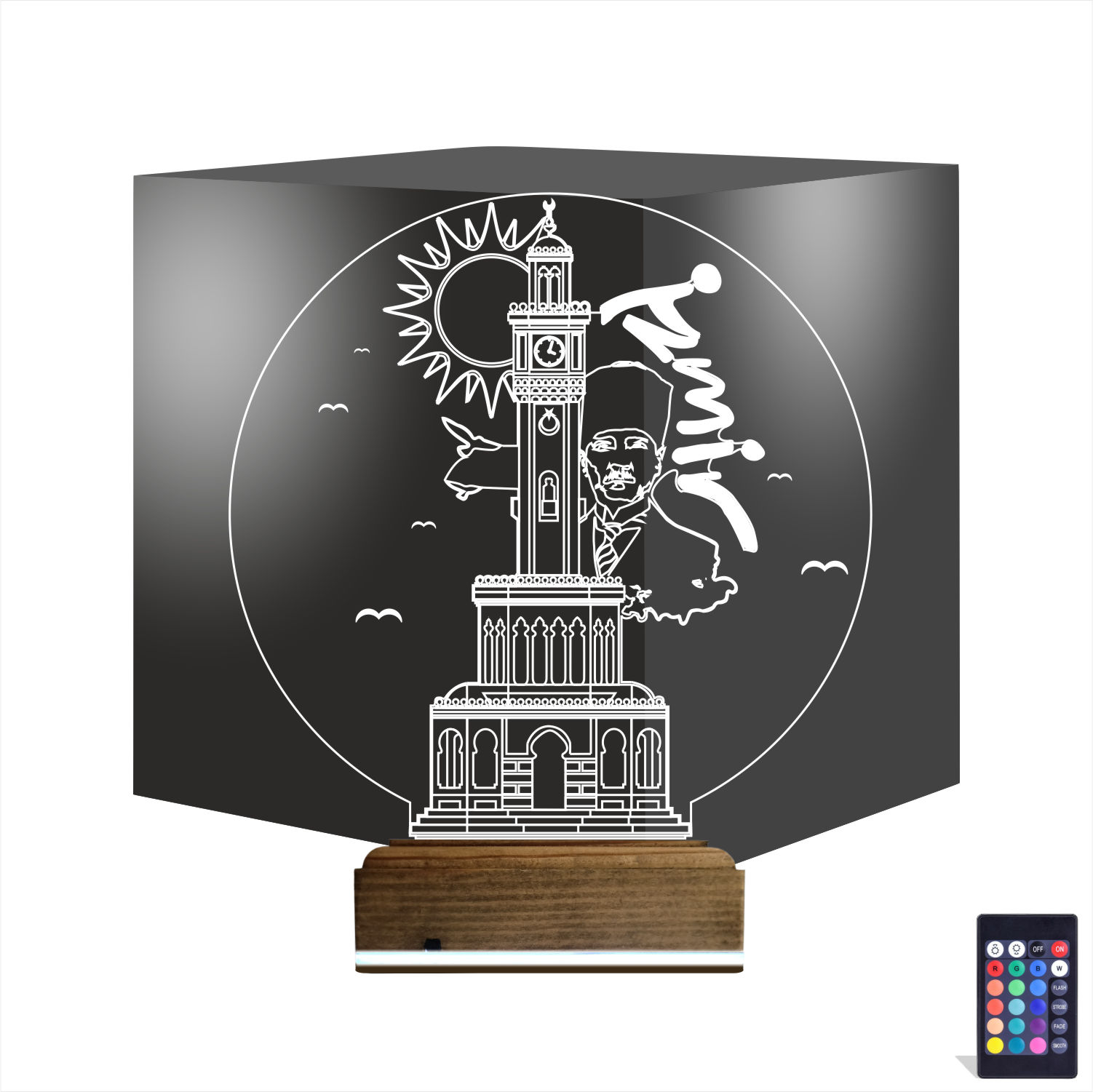 Измир и Ататюрк — 3D LED Ночник | Памятный подарок