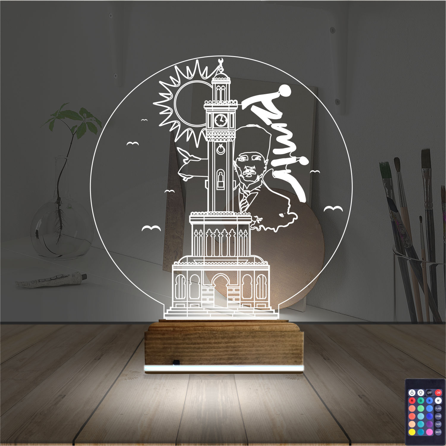 Измир и Ататюрк — 3D LED Ночник | Памятный подарок