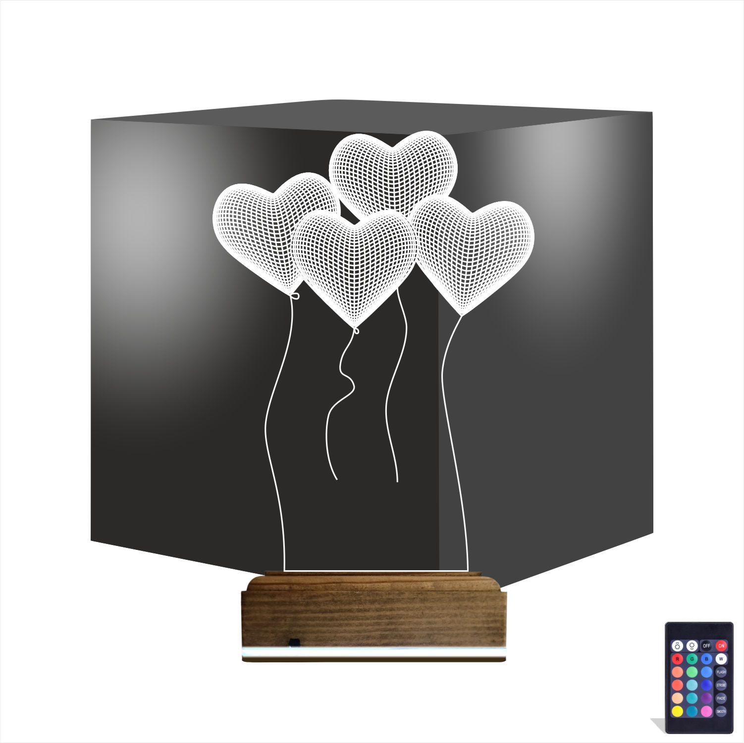 Сердца — 3D LED Ночник | Романтический подарок