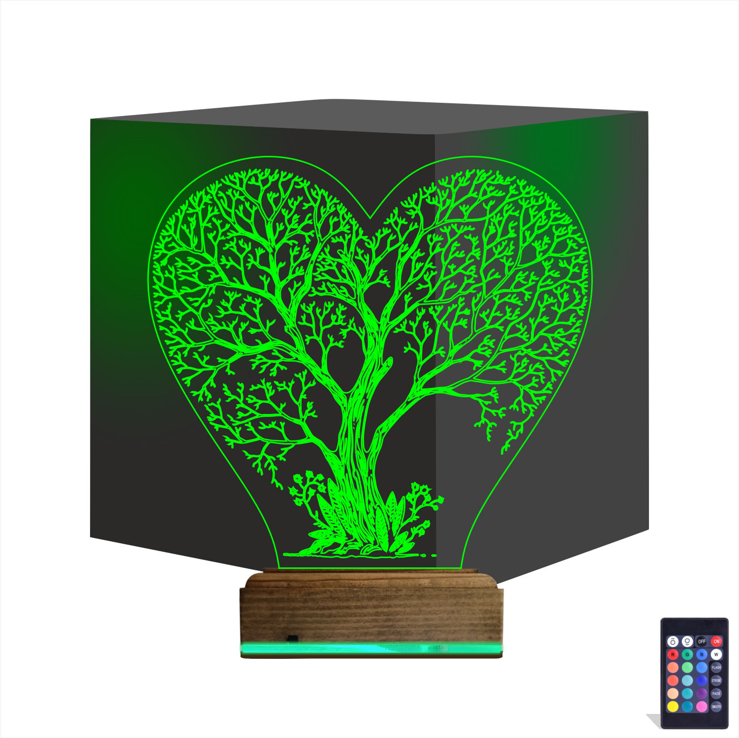 Дерево-сердце — 3D LED Ночник | Романтический подарок