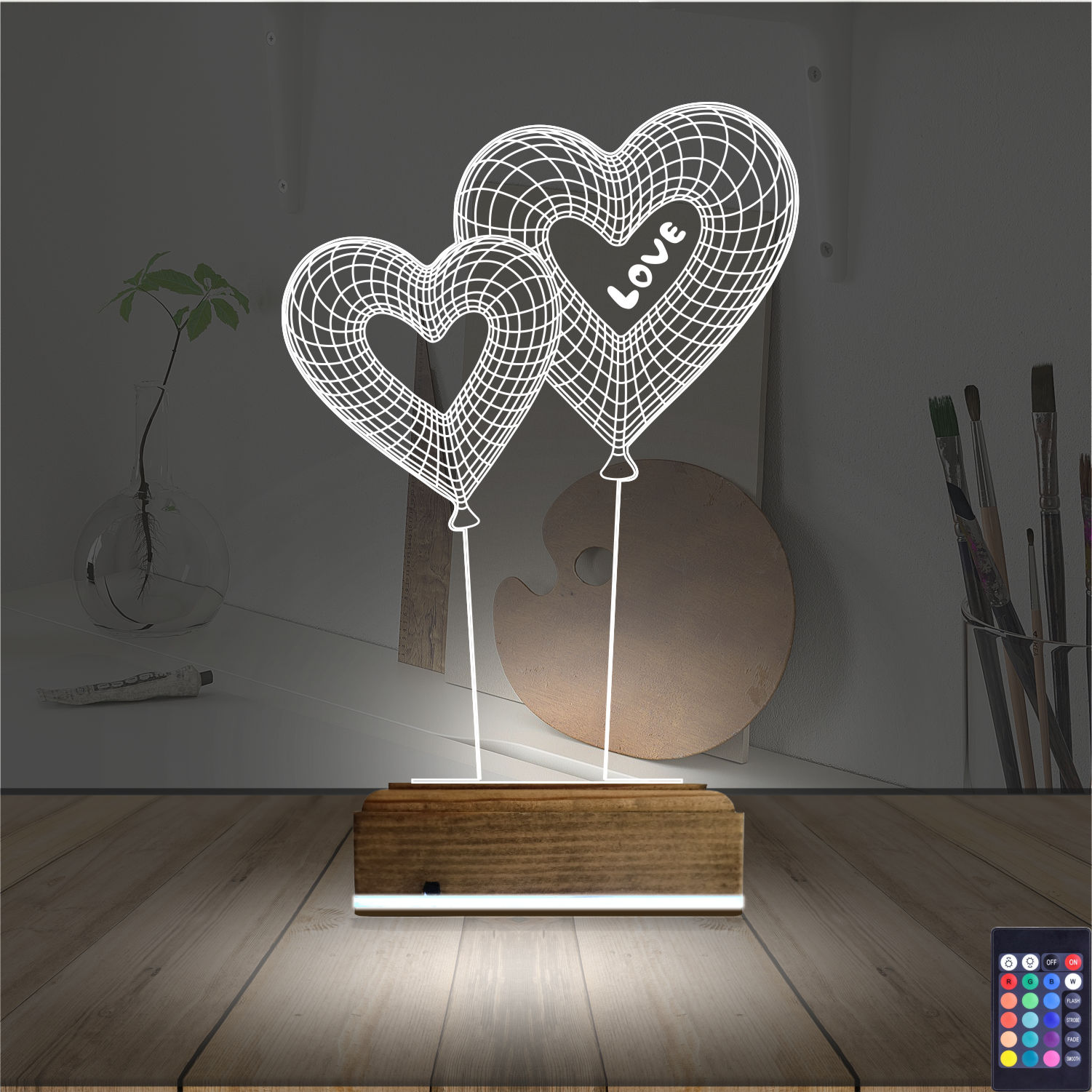 Сердца-шары — 3D LED Ночник | Романтический подарок