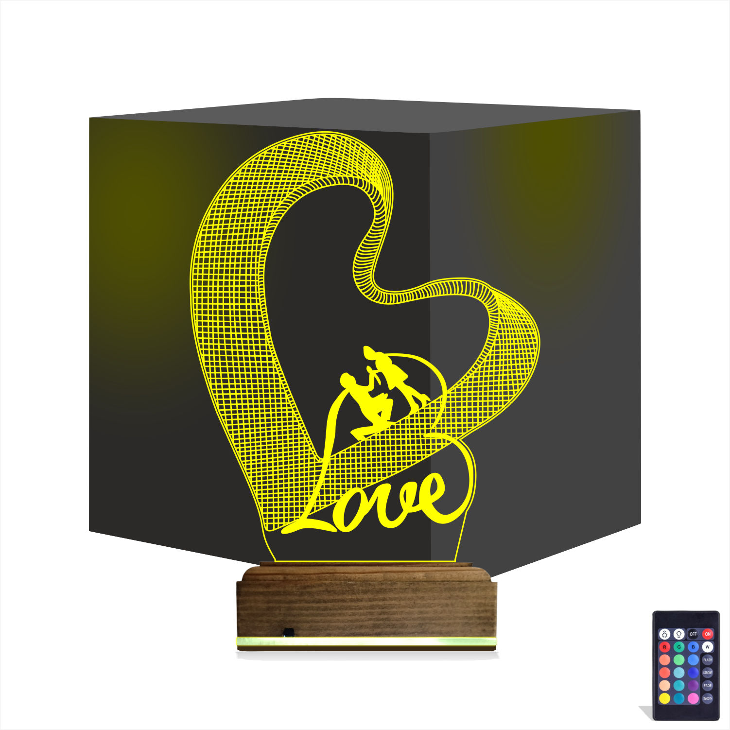 Сердце и Влюбленные — 3D LED Ночник | Романтический подарок