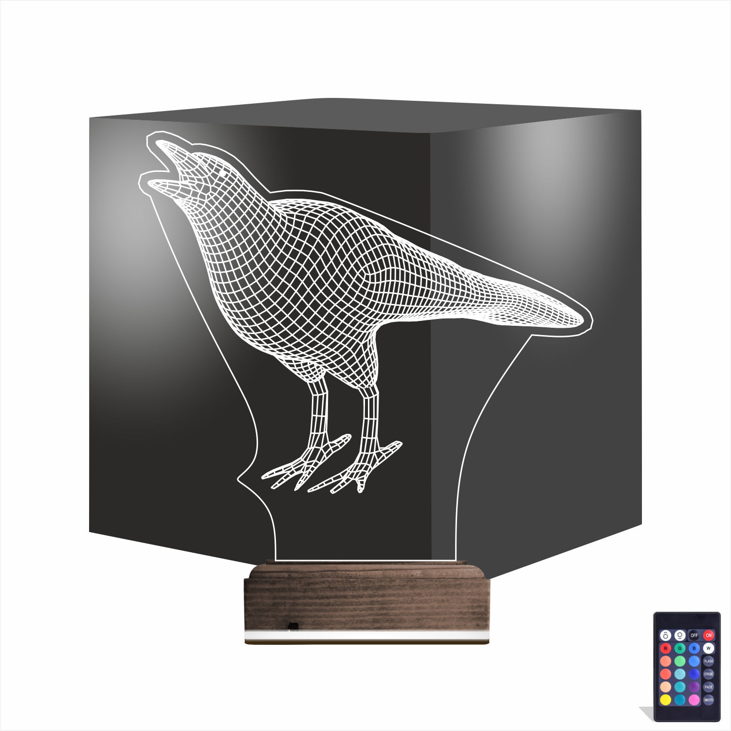 Ворон — 3D LED Ночник | Оригинальный подарок