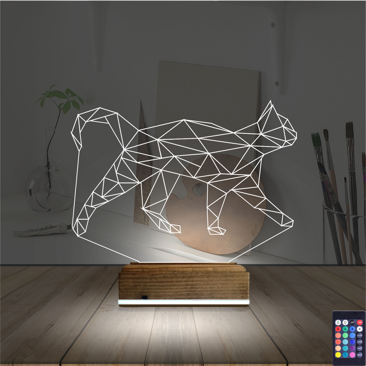 Кот (Геометрия) — 3D LED Ночник | Подарок любителям кошек