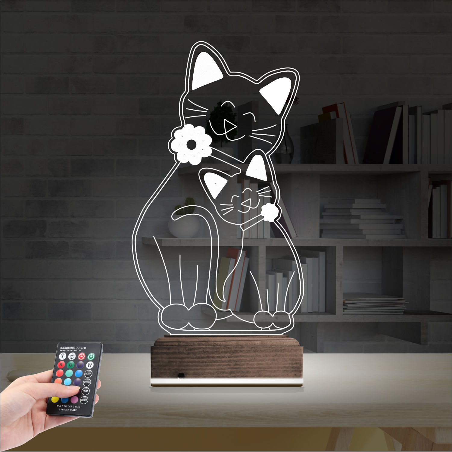 Кошки — 3D LED Ночник | Подарок маме или ребенку