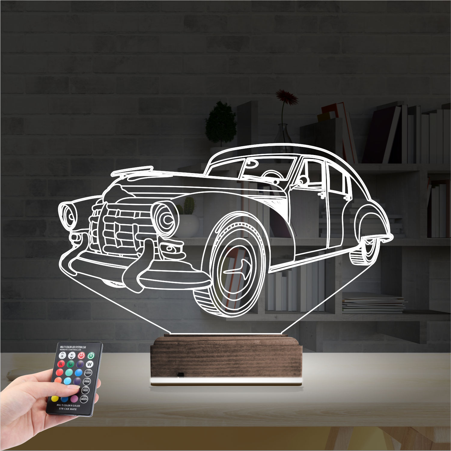 Ретро автомобиль — 3D LED Ночник | Подарок мужчине