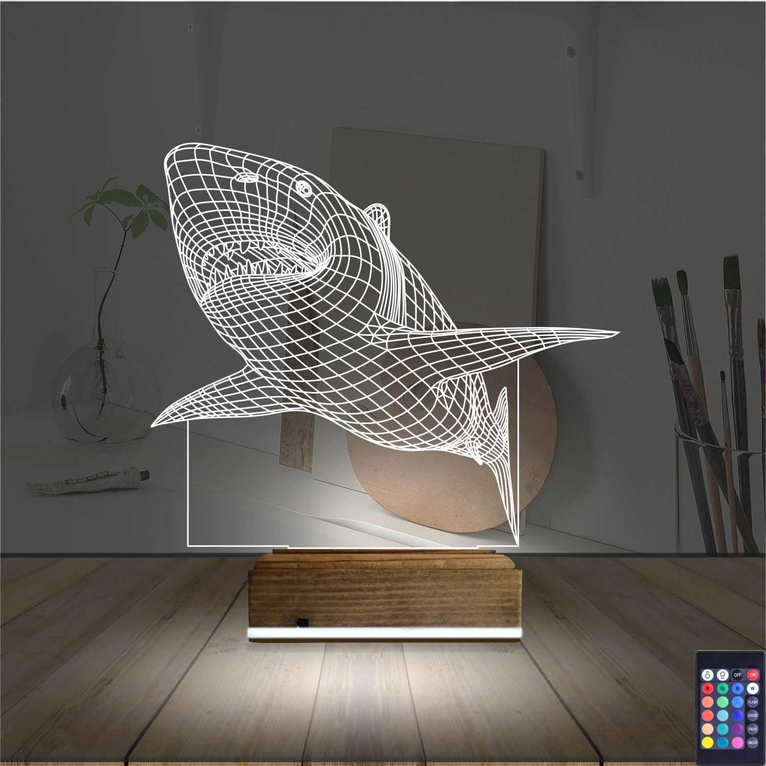Акула — 3D LED Ночник | Подарок мужчине или ребенку