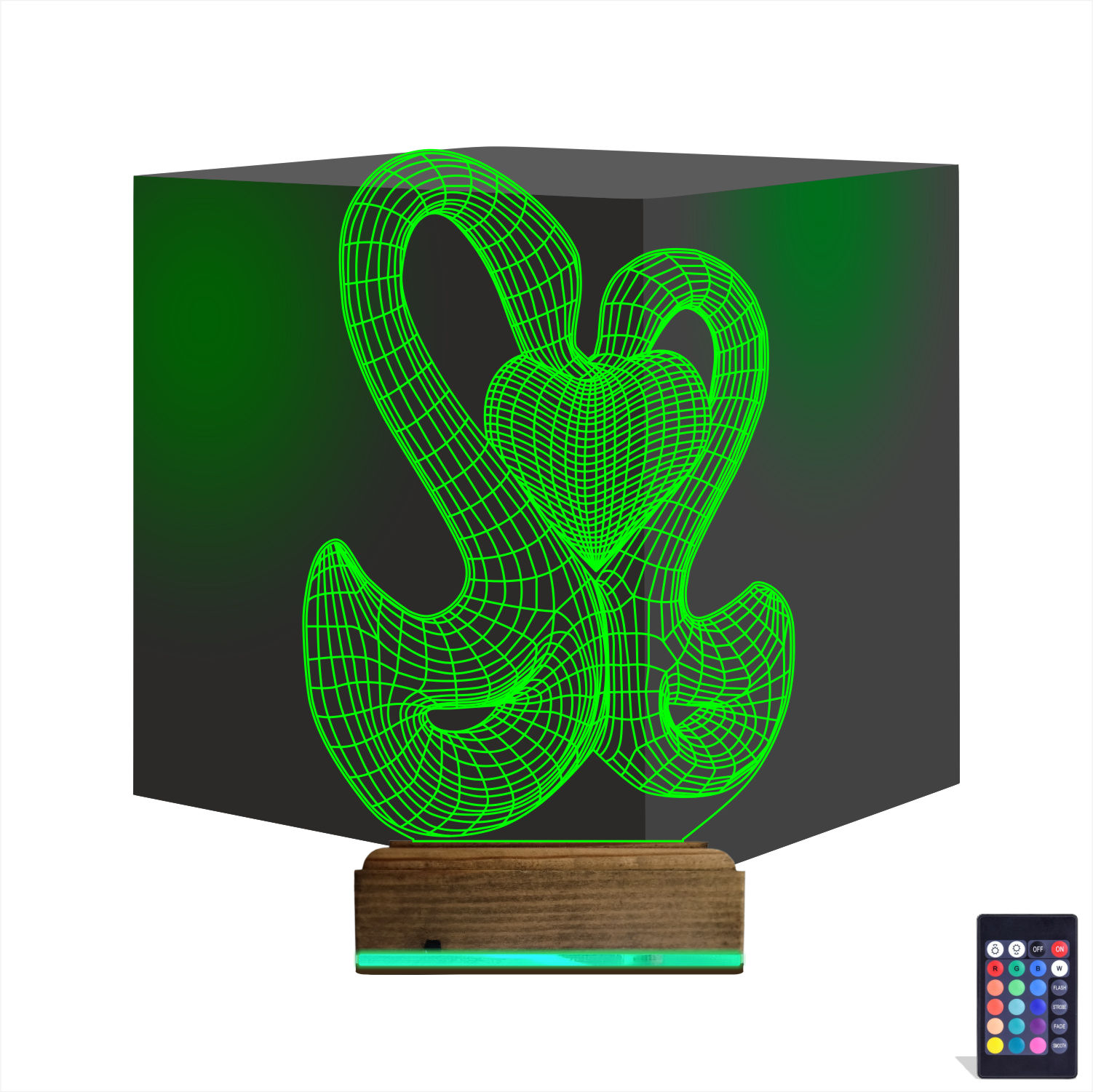 Сердце и змеи — 3D LED Ночник | Подарок на годовщину