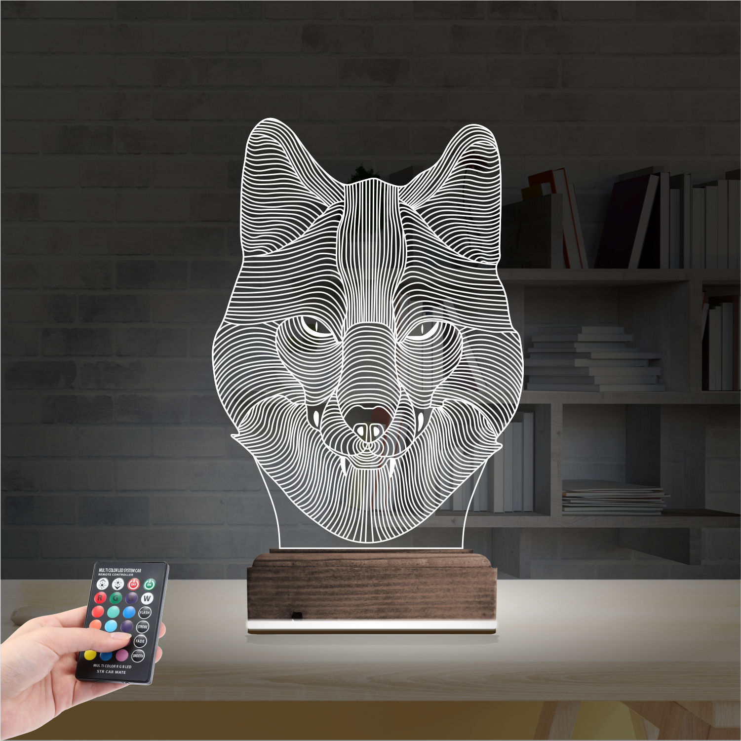 Волк 3D Ночник