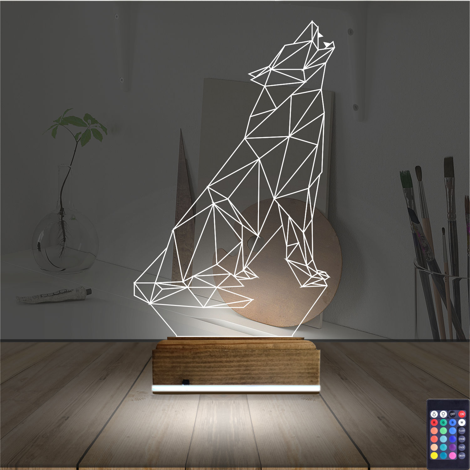 Волк — 3D LED Ночник | Подарок мужчине