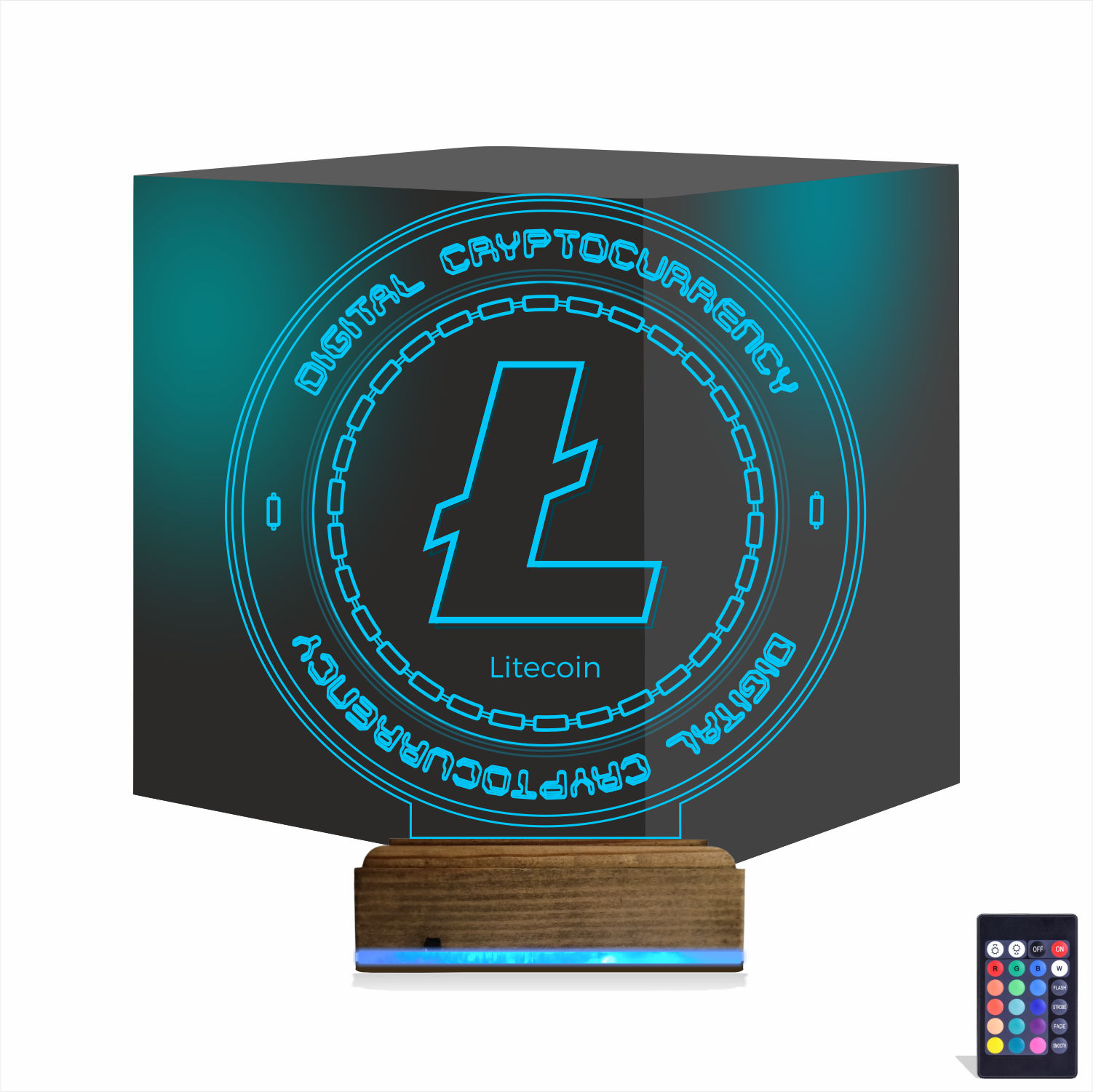 Лайткоин (Litecoin) — 3D LED Ночник | Подарок криптоэнтузиасту