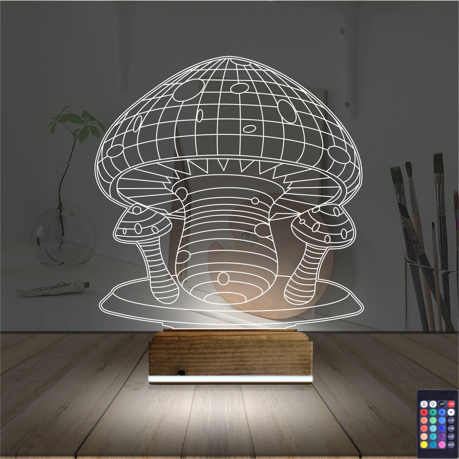 Грибы — 3D LED Ночник | Оригинальный подарок