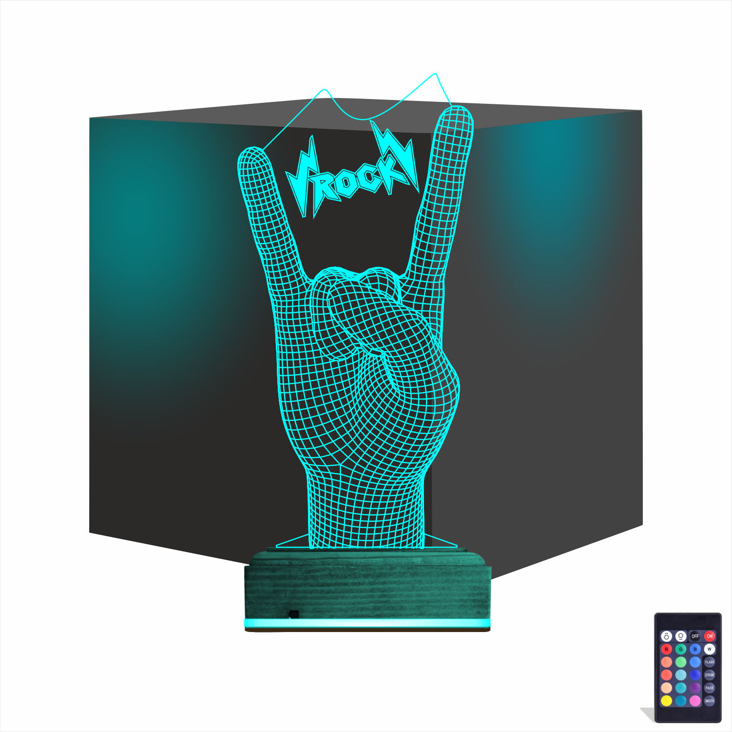 Жест Рок — 3D LED Ночник | Подарок меломану