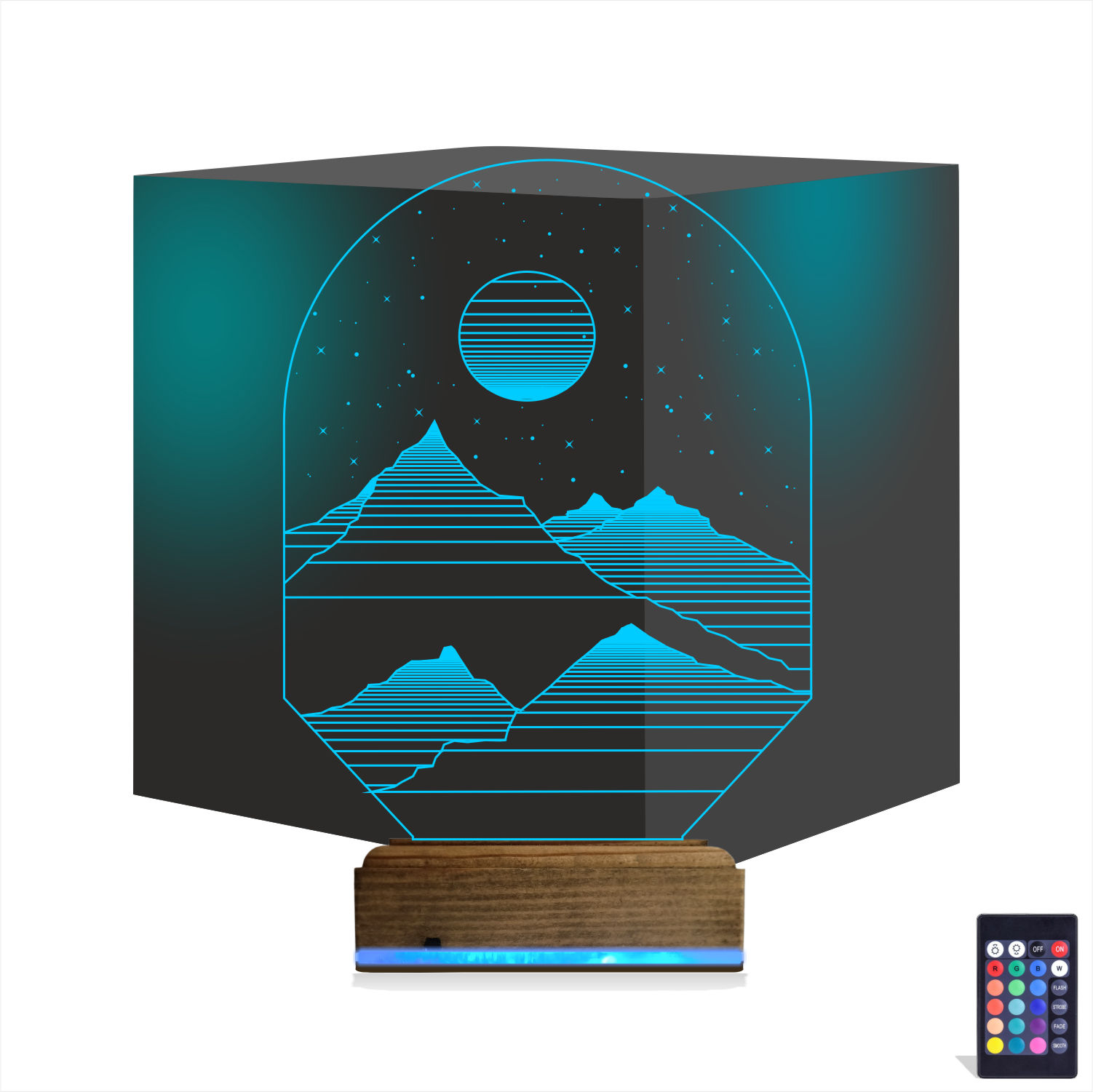 Горный пейзаж — 3D LED Ночник | Подарок для дома