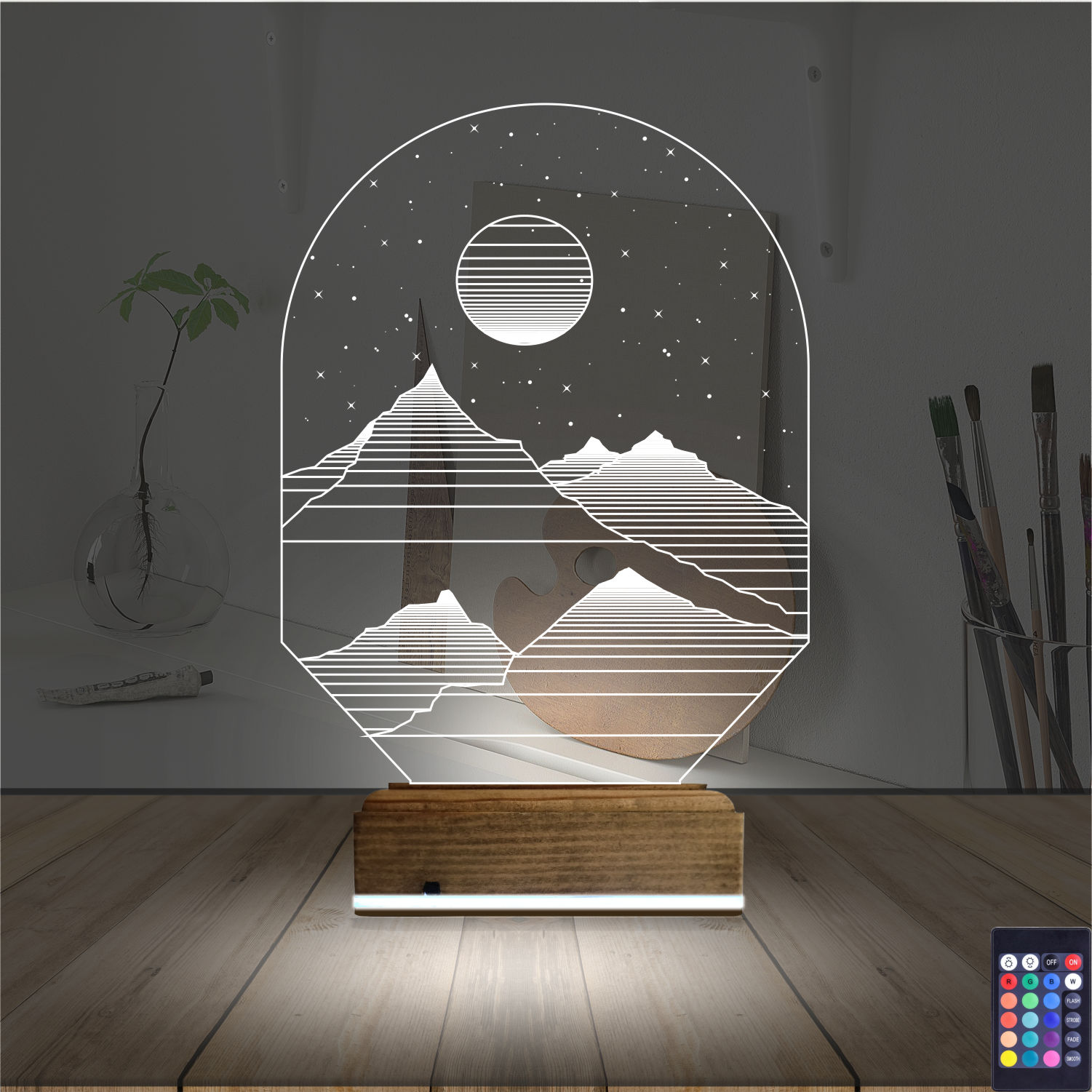 Горный пейзаж — 3D LED Ночник | Подарок для дома