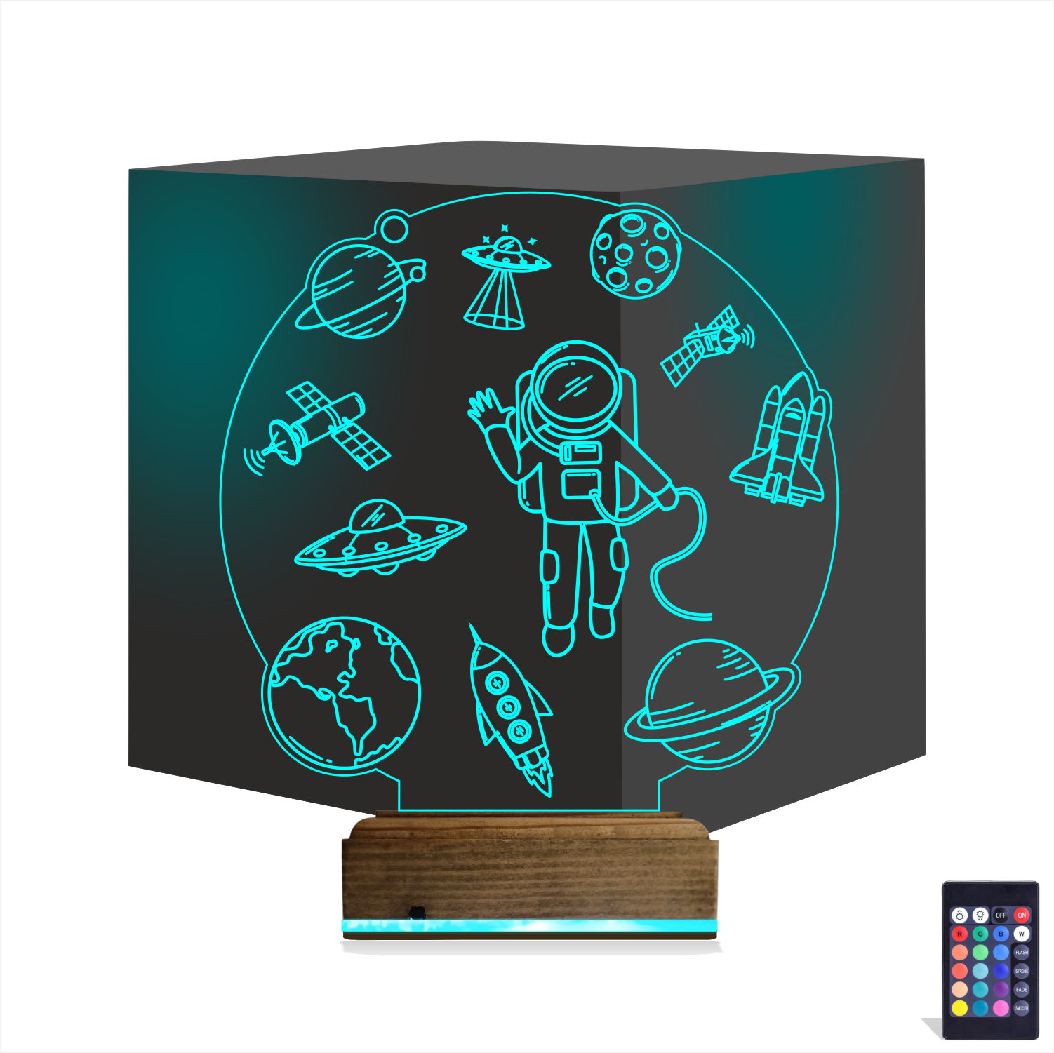 Космонавт и Космос — 3D LED Ночник | Подарок детям