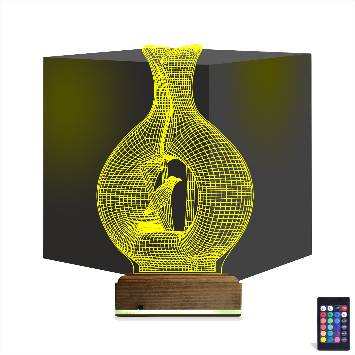 Птица в вазе — 3D LED Ночник | Оригинальный подарок