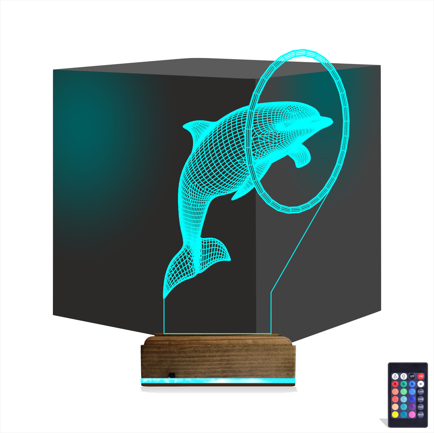 Дельфин — 3D LED Ночник | Подарок детям и близким