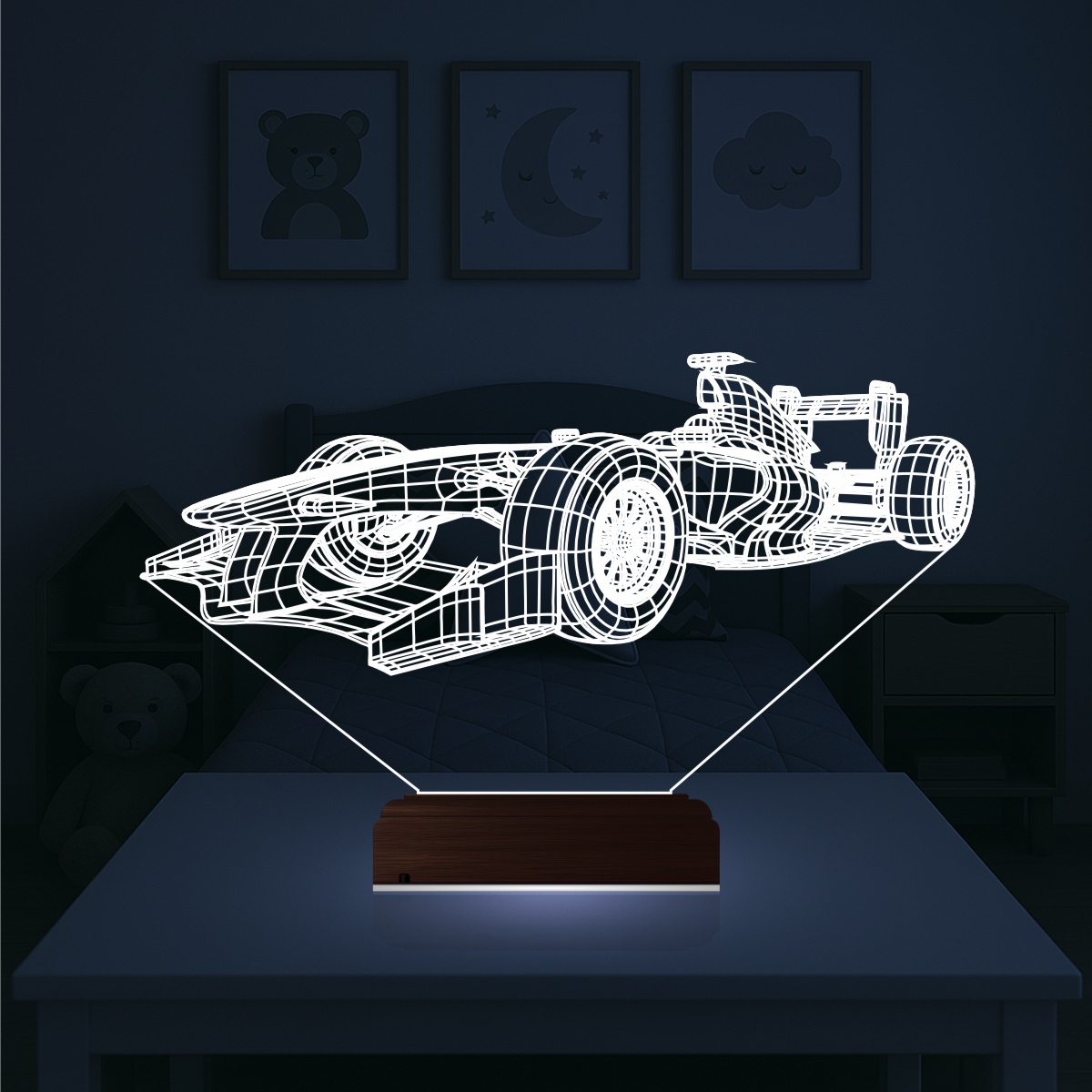Болид Формулы-1 — 3D LED Ночник | Подарок мужчине