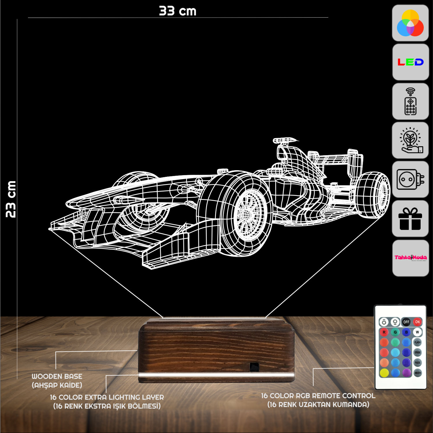 Болид Формулы-1 — 3D LED Ночник | Подарок мужчине