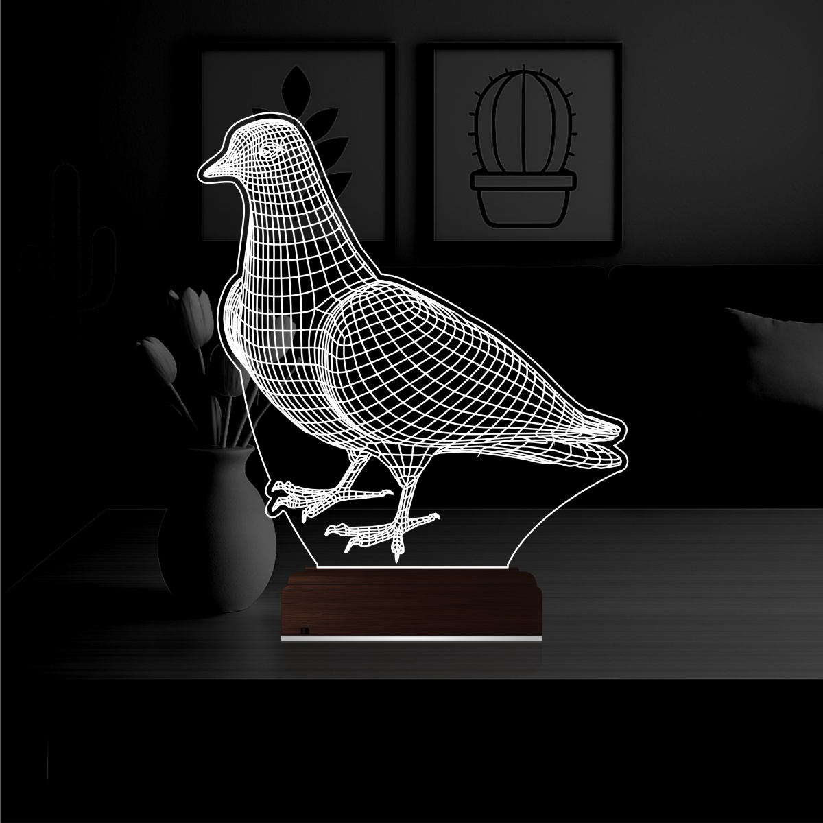 Голубь 3D Ночник