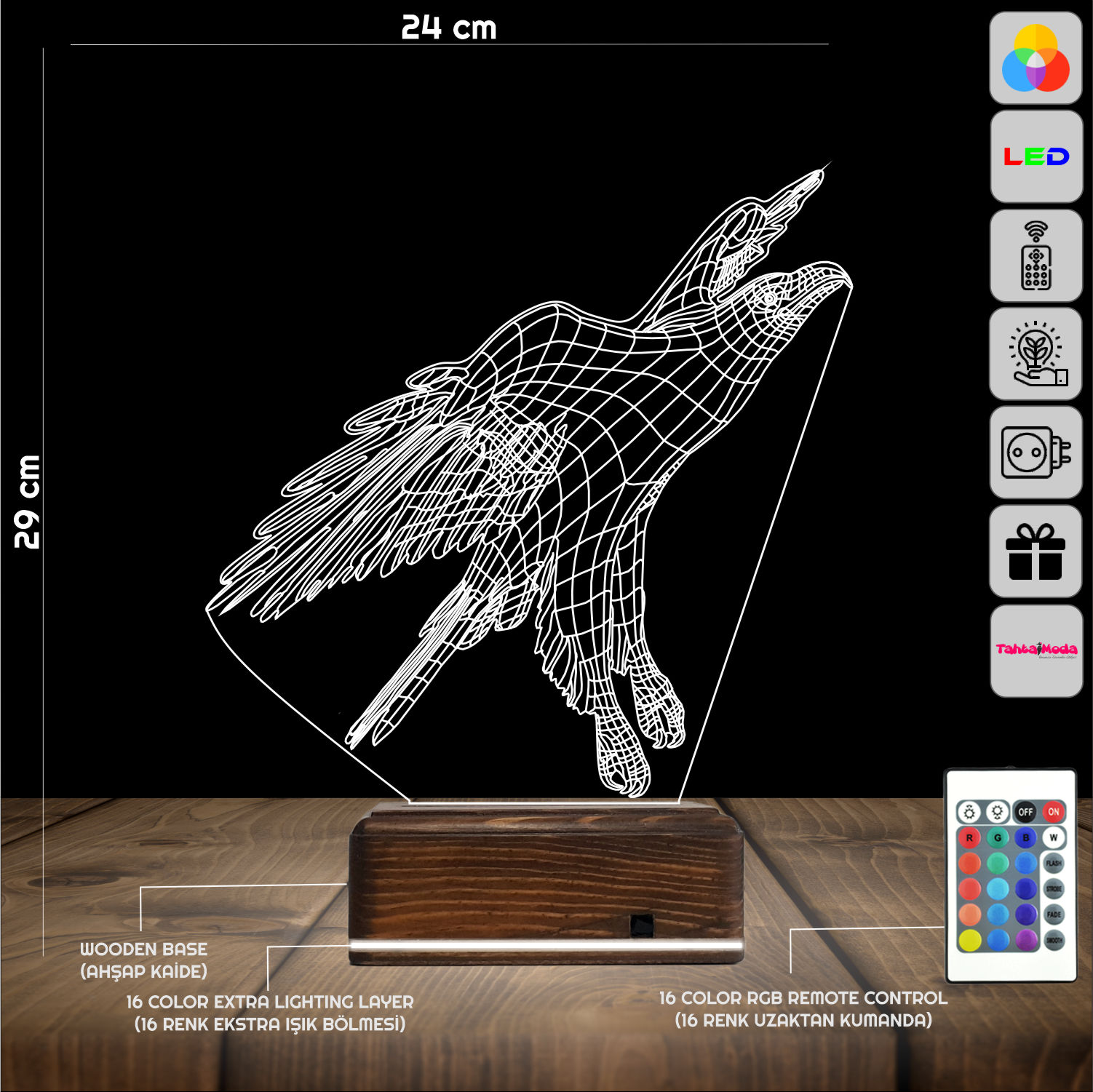 Орёл — 3D LED Ночник | Подарок мужчине