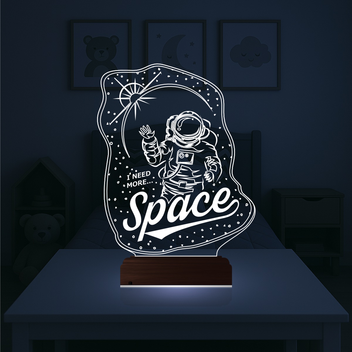 Космонавт — 3D LED Ночник | Подарок ребёнку