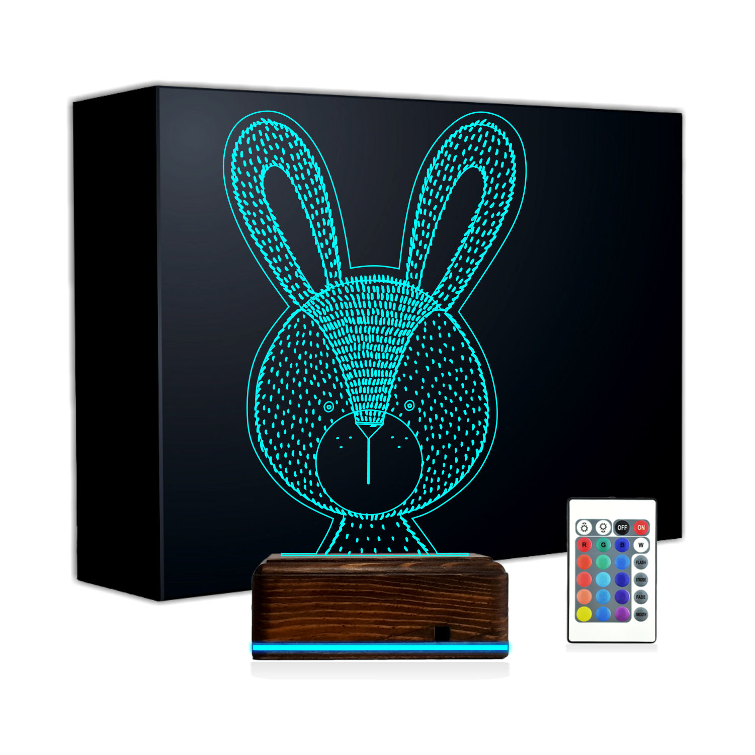 Кролик — 3D LED Ночник | Подарок ребёнку