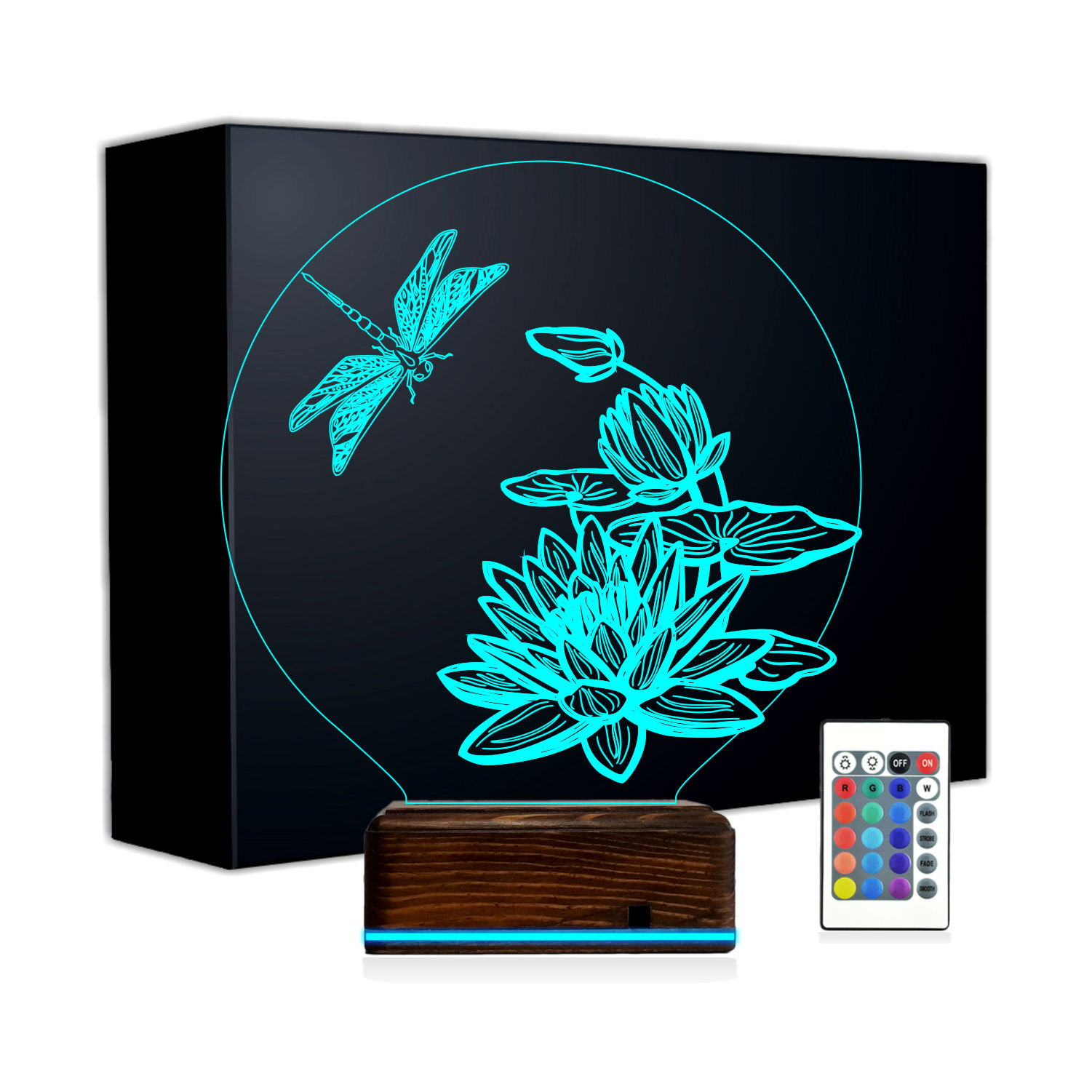 Стрекоза и Лотос 3D Ночник