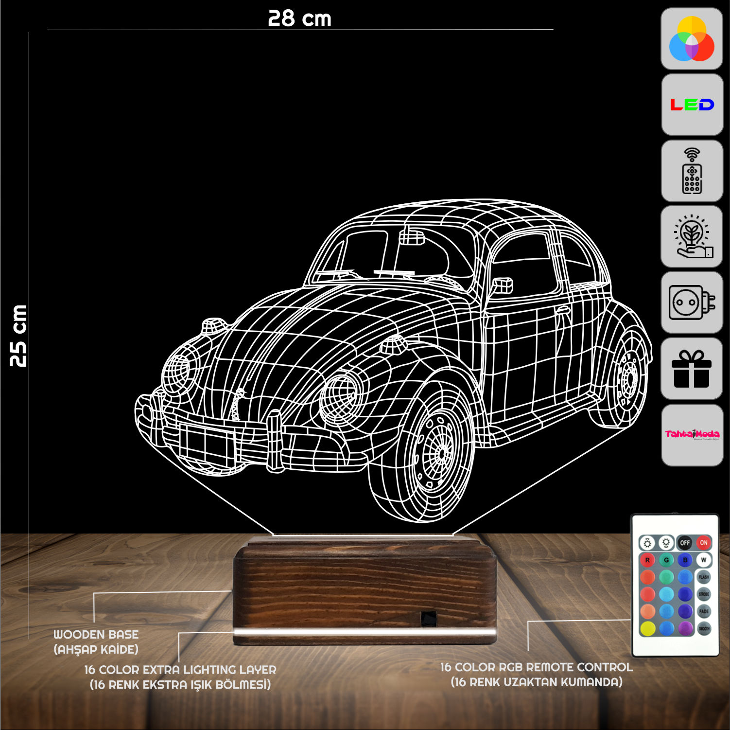 Фольксваген Жук 3D Ночник