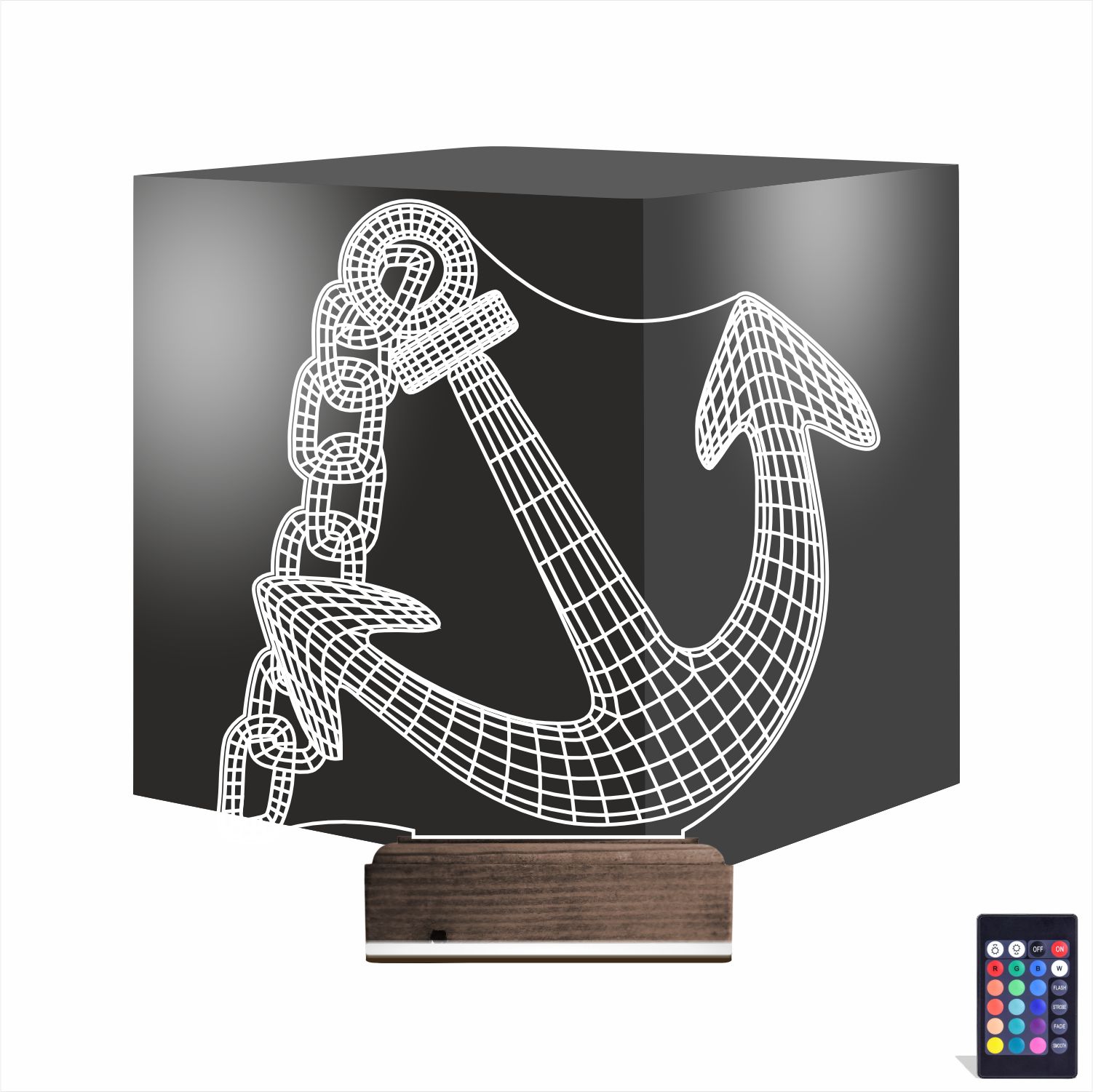 Якорь — 3D LED Ночник | Подарок для мужчин