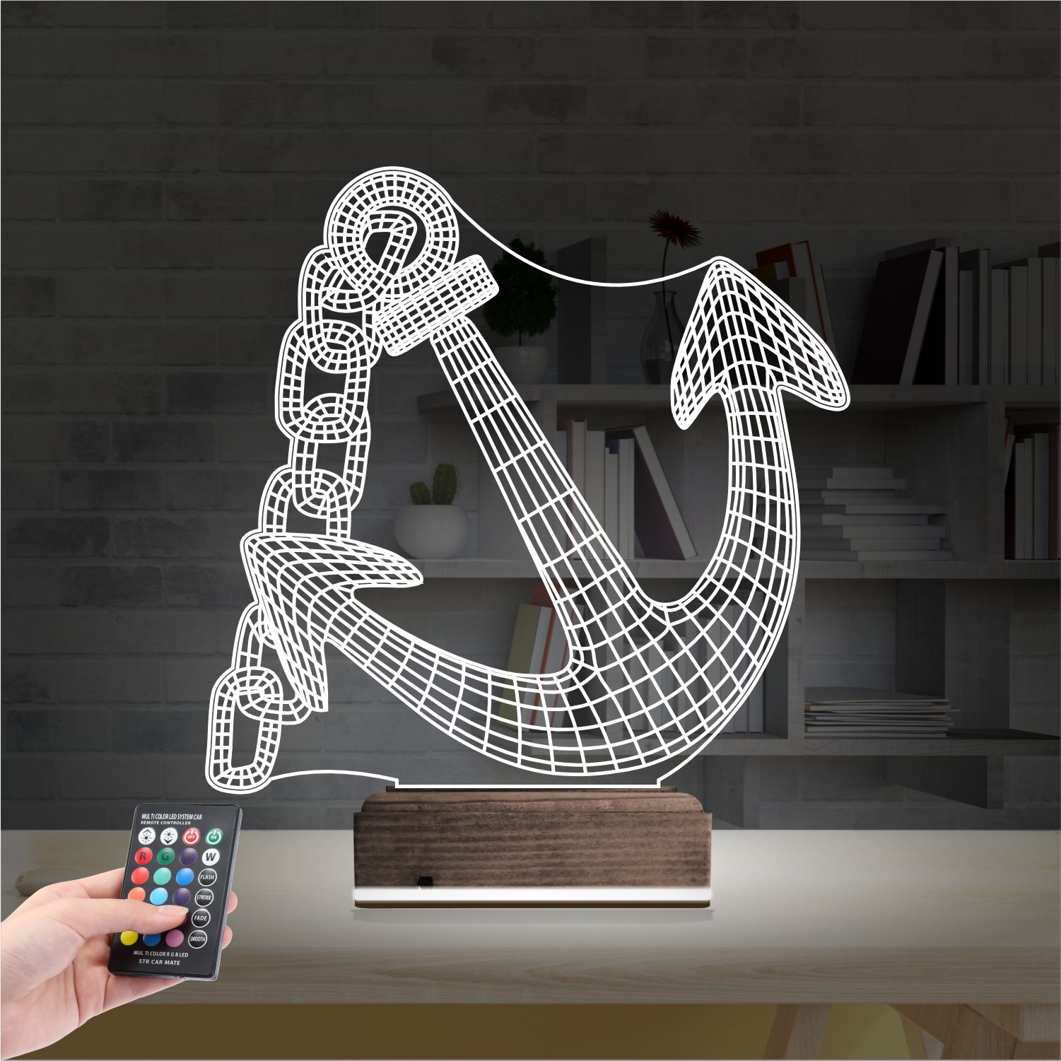 Якорь — 3D LED Ночник | Подарок для мужчин