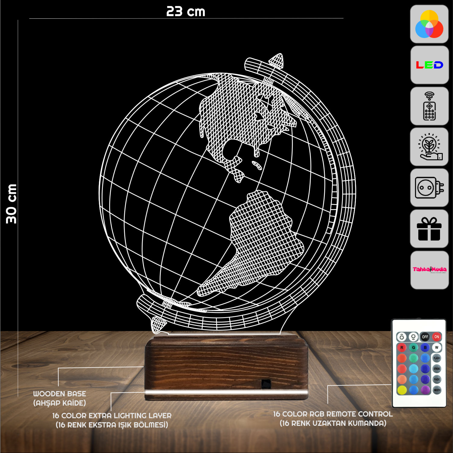 Глобус — 3D LED Ночник | Подарок учителю или школьнику