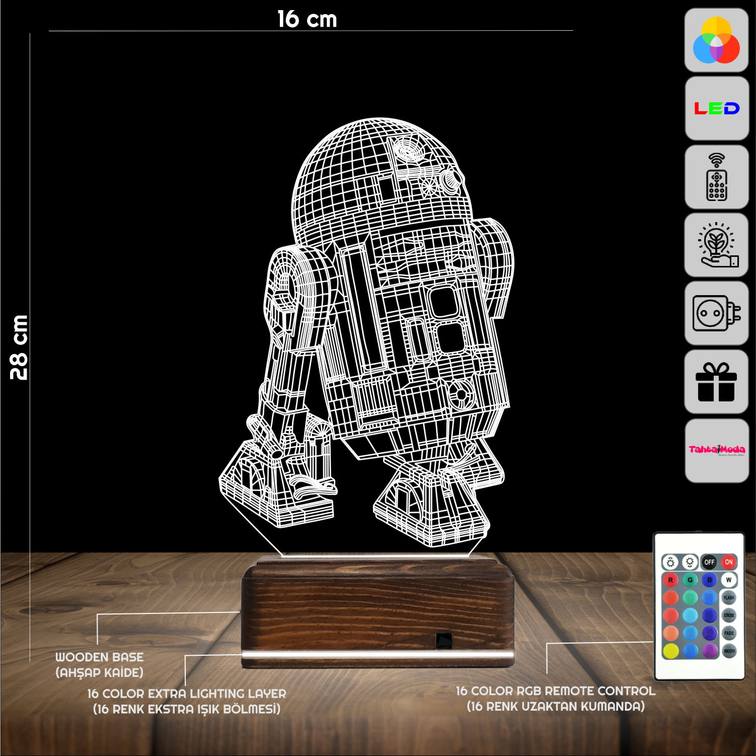 R2-D2 — 3D LED Ночник | Подарок фанату Star Wars