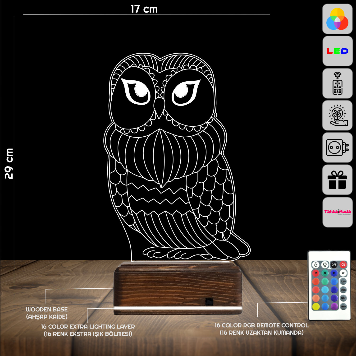 Сова — 3D LED Ночник | Оригинальный подарок