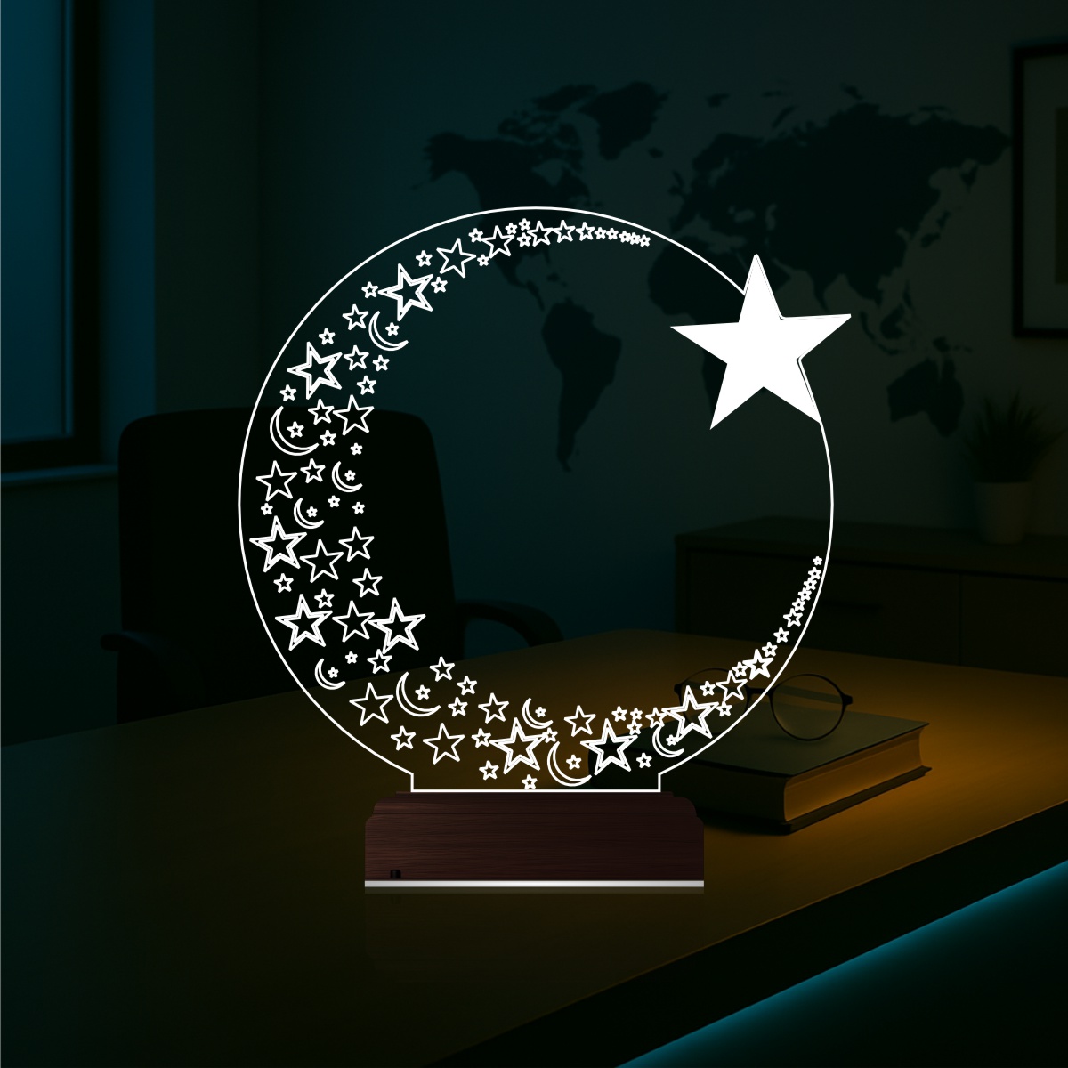 Полумесяц и Звезды — 3D LED Ночник | Подарок для близких