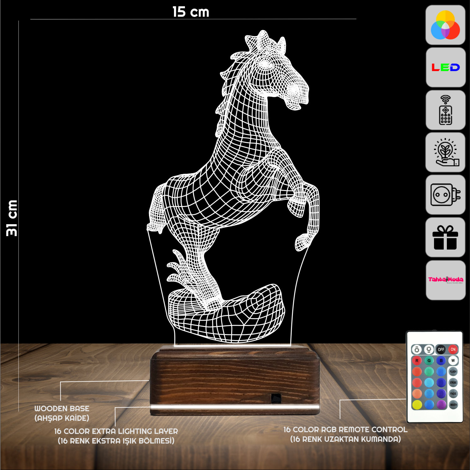 Лошадь — 3D LED Ночник | Подарок любителям животных